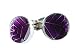 Crazy Purple Spider Web Enamel Round Silver Cufflinks with Presentation Box