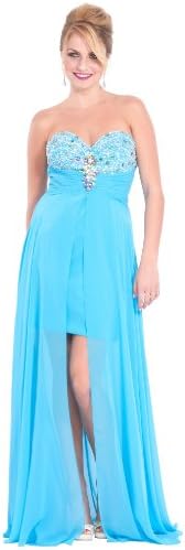Sequin Long Sheath Prom Bridesmaid Dress, XL, Turquoise