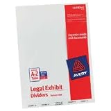 Avery Avery-Style Bottom Tab Dividers, 26-Tab, Legal Exhibit 1-25, 8.5 x11 Inches, White, 26 per Set (11378)