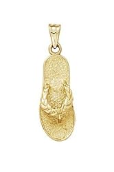 14k Flip-Flop Sandal Pendant - JewelryWeb