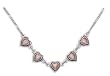 Pink Hearts Choker Length Necklace