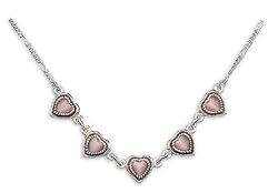 Pink Hearts Choker Length Necklace