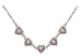 Pink Hearts Choker Length Necklace