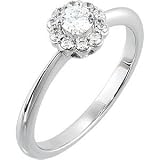 0.33 ctw Diamond Engagement Ring 10K White Gold SI3-HI Size 5-6-7-8-9