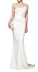 Mermaid Sweetheart Charmeuse Evening Dress  with a Brush/Sweep Train 