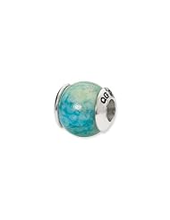 Sterling Silver Blue Yellow Recon Serpentine Stone Charm