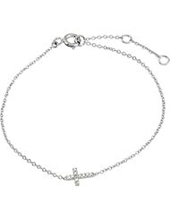 Youth Diamond Sideways Cross Bracelet in 14k White Gold