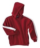 Sport-Tek - Youth Pullover Hooded Sweatshirt with Stripe Red/White-XS