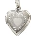 14K White Gold Heart Shaped Locket