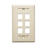 Flushmount Faceplate, 6 Hole, Beige