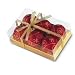 6 Christbaumkugeln Roter Glitzer Goldstreifen Etui