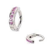 TummyToys 14K White Gold Pink Sapphire Belly Ring The only Tummy Huggie that Snaps in