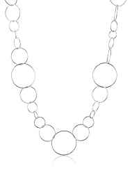 Sterling Silver Open Circle Link Necklace, 18"