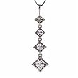 Four-Tiered Princess Cut Diamond Pendant Necklace