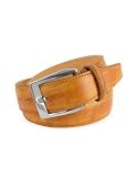 Pakerson Men's Ocher Hand Painted Italian Leather Belt