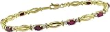 10K Yellow Gold .005 ctw Diamond and Ruby Bracelet