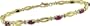10k Yellow Gold Diamond and Ruby Bracelet, 7"