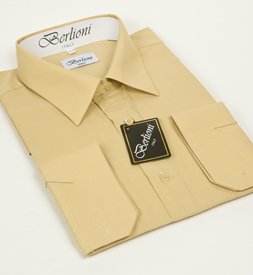 Elegant Men's Button Down Mustard Dress Shirt
