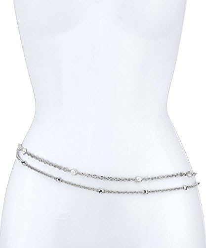 Belle Noel Palladium Plated Honey Hexagon Station Belly Chain