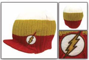  DC Comics The Flash Striped Knit Billed Beanie Ski Hat
