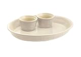 Le Creuset Stoneware Platter and 2 Ramekins, Almond