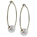 14K Goldfill Hoop with Faux Pearl Earrings title=