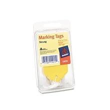 Avery Marking Tags, Strung, Yellow, Pack of 100, 2.75 x 1.68 Inches (11015)
