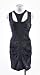 Nicole Miller Black Ruched Cut-Out Neckline Cocktail Dress 6P