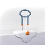 Drive Medical Michael Graves Clamp On, Height Adjustable Tub Rail with Soft Cover, Soap and Shampoo Dish