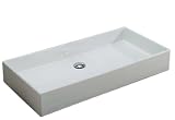 St. Thomas Creations 1380.200.01 Box 80 cm Above Counter Lavatory Sink with Less Overflow, White Finish. Drain stopper not included.