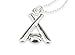 Statement Necklace - Alluring Baseball and Bat Silver Pendant Cute Woman Teen Girl Birthday Gift Jewelry