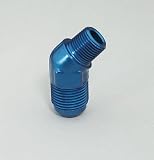 Earl's 982306 Blue Anodized Aluminum -6 AN Male to 1/4 NPT 45-Degee Elbow