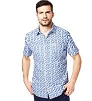 North Coast Pure Cotton Feather Print Shirt