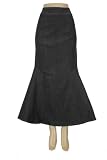 Plus Size Black Denim Skirt