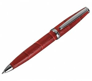 Crocodile Embossed Italian Calfskin Ballpoint Pen, Red