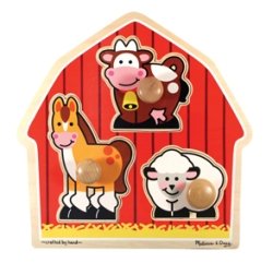 Childrens Toyshop  Toys : Melissa & Doug Deluxe Wooden Barnyard Animals Jumbo Knob Puzzle