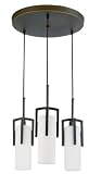 31BUSle6S4L. SL160  American Fluorescent REPC313RBEC Restoration Metal Frame Pendant, 3 Light, Round, Oil Rubbed Bronze