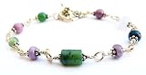 Damali 14K Fertility and Childbirth Bracelet w/ Moonstone, Rhodonite, Bloodstone, Pink Tourmaline, Rose Quartz