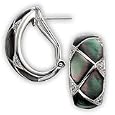 Black Mother of Pearl Cubic Zirconium Earring