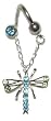 Colorful Dragonfly Twisted Belly Button Ring