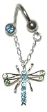 Colorful Dragonfly Twisted Belly Button Ring