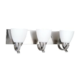 Yosemite Home Decor 96993SN 17-Inch 3-Light Bathroom Vanity, Satin Nickel by Yosemite Home Decor