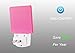 [Pack of 2] Iavo Auto ON/OFF Plug In LED Night Light with Dusk to Dawn Sensor (Pink/Red)