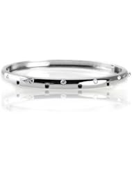 0.50ct White & Black Diamond Accented Bangle 14k Gold