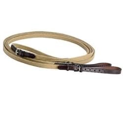 Tory Leather and Cotton Draw Reins Tan