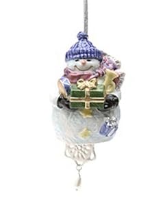 #!Cheap Snowman with Gifts - Bell Ornament