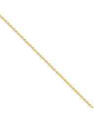 14k Yellow Gold 10in 1.5mm D/C Parisian Wheat Anklet Chain. Metal Wt- 2.73g