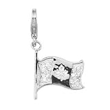14K 1.12 grams White Gold Diamond 0.08CT Canadian Flag Charm