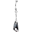 Handcrafted Silver Night Galactic Glamour Belly Ring MADE WITH SWAROVSKI ELEMENTS