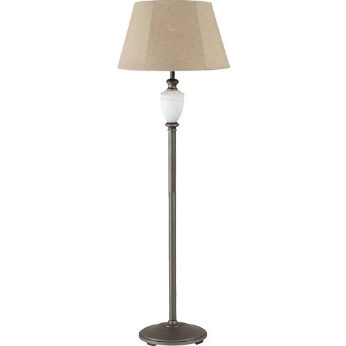 Royce Lighting RLFL5140/1-38 Manhasset Collection Single-Light Indoor/Outdoor Floor Lamp, Natural Linen Fabric Shade, Natural Iron Finish